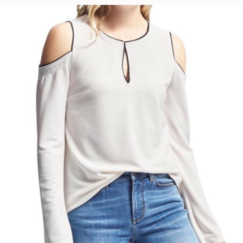 Banana Republic Cream Cold Shoulder Blouse